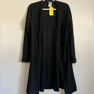 Vocal USA Lightweight Cardigan Sweater Womens Large Embellished Waffle Knit Open